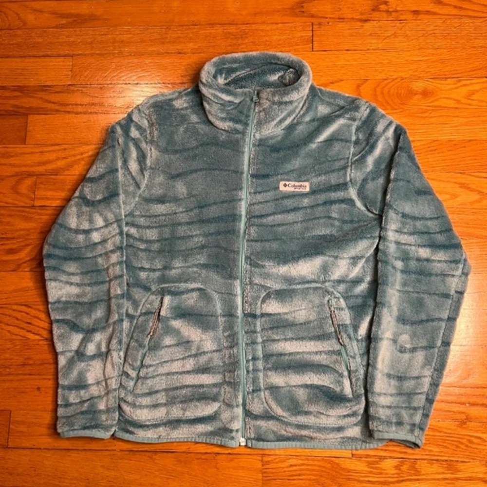 Columbia Blue Patterned Fleece Jacket